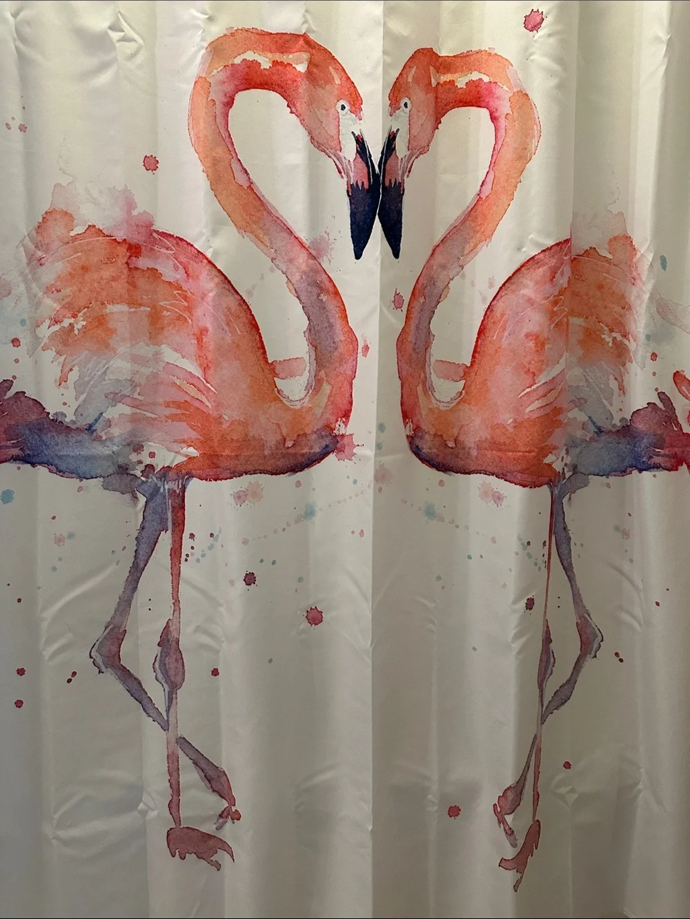 Society 6 Watercolor Flamingo Pair 🩷 Shower Curtain